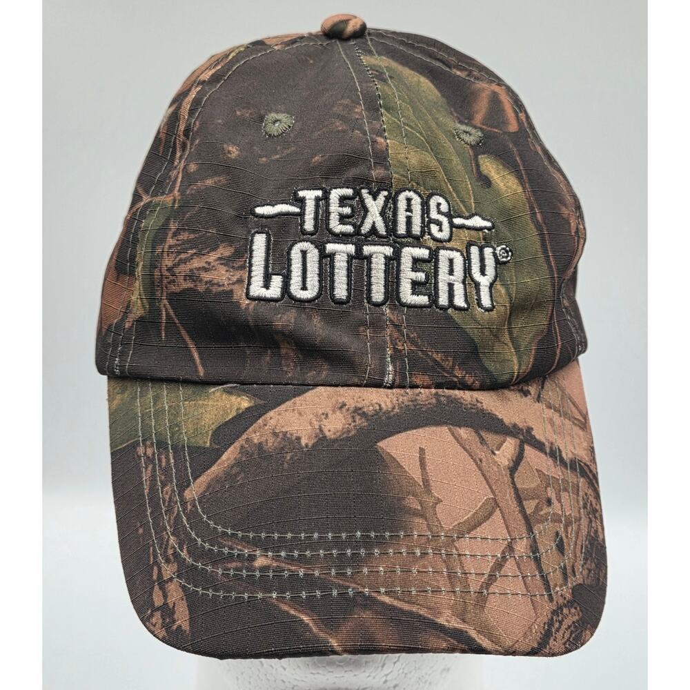 Camouflage Adult Baseball Hat Cap Adjustable Texas Lottery Promo Hat Merchandise